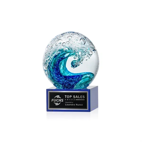 The magnificent Surfside Artglass award features a beautiful crashing blue wave... from ASI 84592 St Regis Group / St Regis