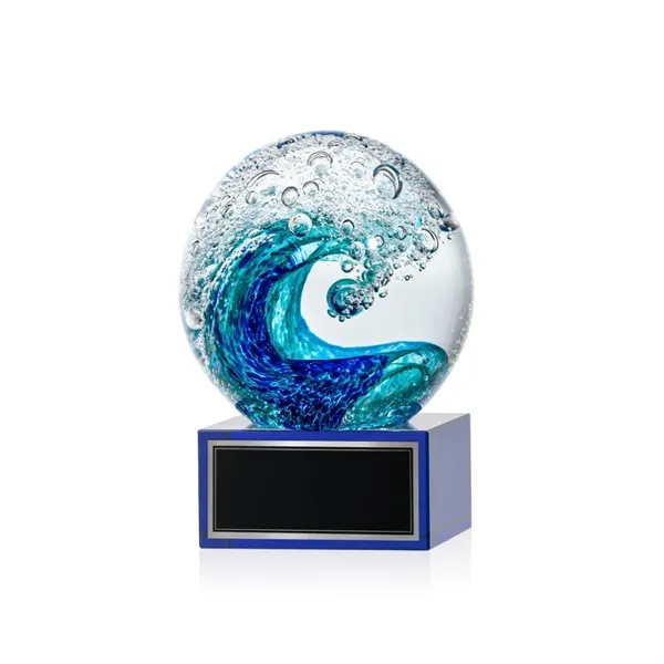 The magnificent Surfside Artglass award features a beautiful crashing blue wave... from ASI 84592 St Regis Group / St Regis