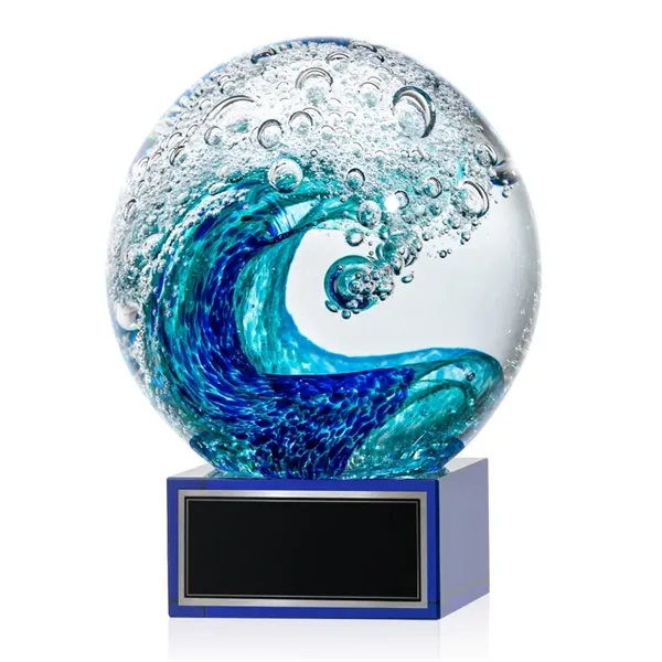 The magnificent Surfside Artglass award features a beautiful crashing blue wave... from ASI 84592 St Regis Group / St Regis