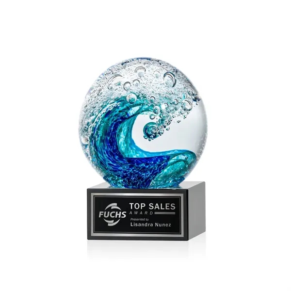 The magnificent Surfside Artglass award features a beautiful crashing blue wave... from ASI 84592 St Regis Group / St Regis