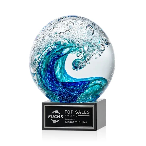 The magnificent Surfside Artglass award features a beautiful crashing blue wave... from ASI 84592 St Regis Group / St Regis