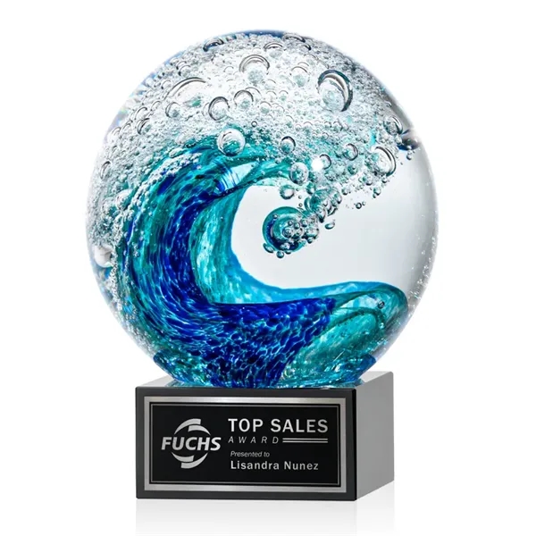The magnificent Surfside Artglass award features a beautiful crashing blue wave... from ASI 84592 St Regis Group / St Regis