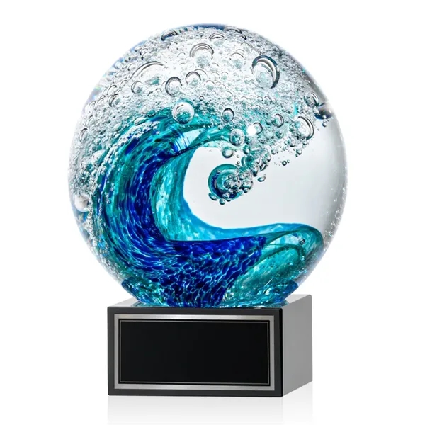 The magnificent Surfside Artglass award features a beautiful crashing blue wave... from ASI 84592 St Regis Group / St Regis