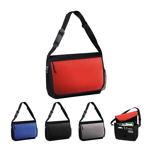 Computer messenger bag with padded laptop pocket.... from ASI 31517 Admart Products / Admart Line