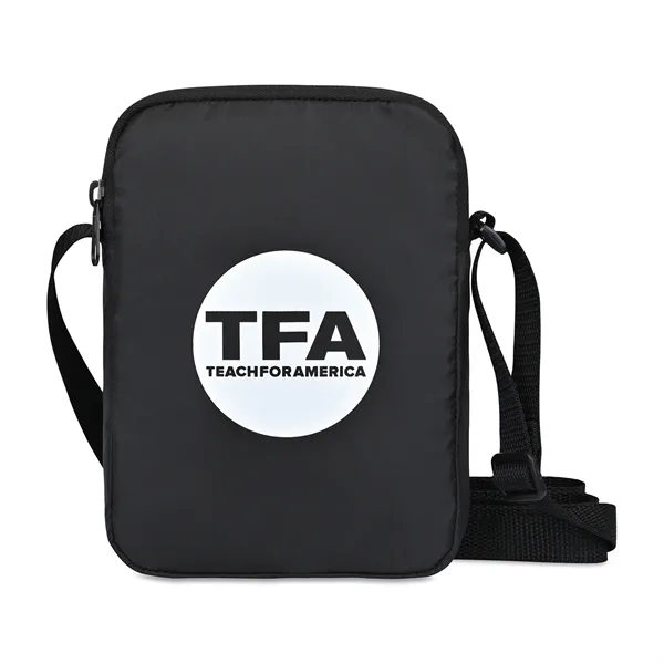 Recycled mini crossbody with zippered main compartment, interior slash pocket with... from ASI 56070 Gemline / Gemline®