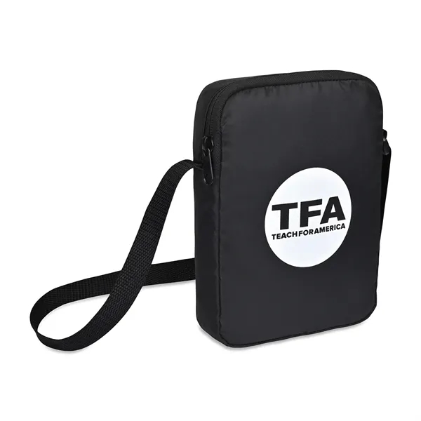 Recycled mini crossbody with zippered main compartment, interior slash pocket with... from ASI 56070 Gemline / Gemline®