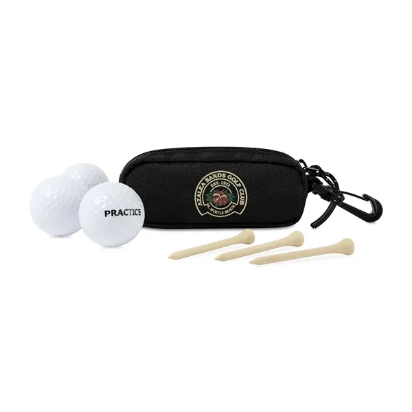 Promotional golf kit with 3 golf tees and 3 golf balls.... from ASI 56070 Gemline / Gemline®