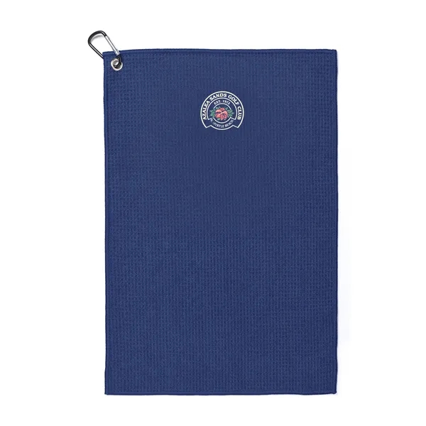 12" x 18" waffle weave golf towel with carabiner clip.... from ASI 56070 Gemline / Gemline®
