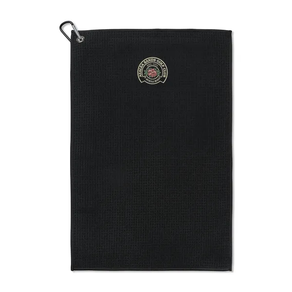 12" x 18" waffle weave golf towel with carabiner clip.... from ASI 56070 Gemline / Gemline®