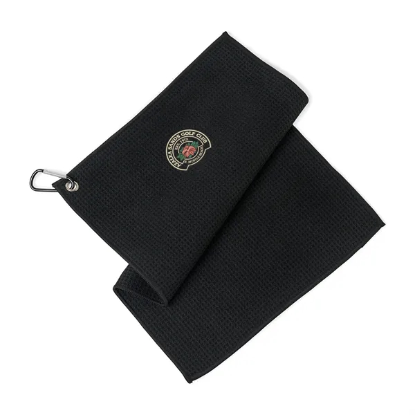 12" x 18" waffle weave golf towel with carabiner clip.... from ASI 56070 Gemline / Gemline®