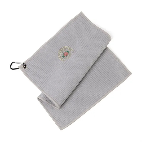 12" x 18" waffle weave golf towel with carabiner clip.... from ASI 56070 Gemline / Gemline®