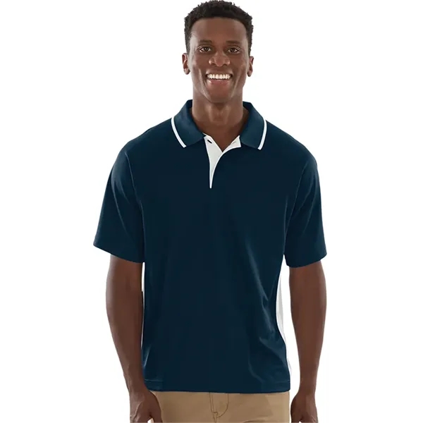 Men's polyester pique knit color-blocked polo shirts... from ASI 44620 Charles River Apparel