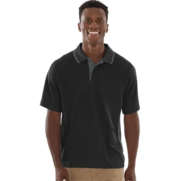 Men's polyester pique knit color-blocked polo shirts... from ASI 44620 Charles River Apparel