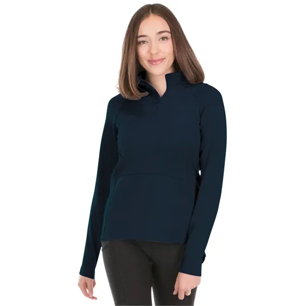 Women's 75/19/6 polyester, rayon and spandex Seaport quarter-zipper pullover sweatshirt.... from ASI 44620 Charles River Apparel