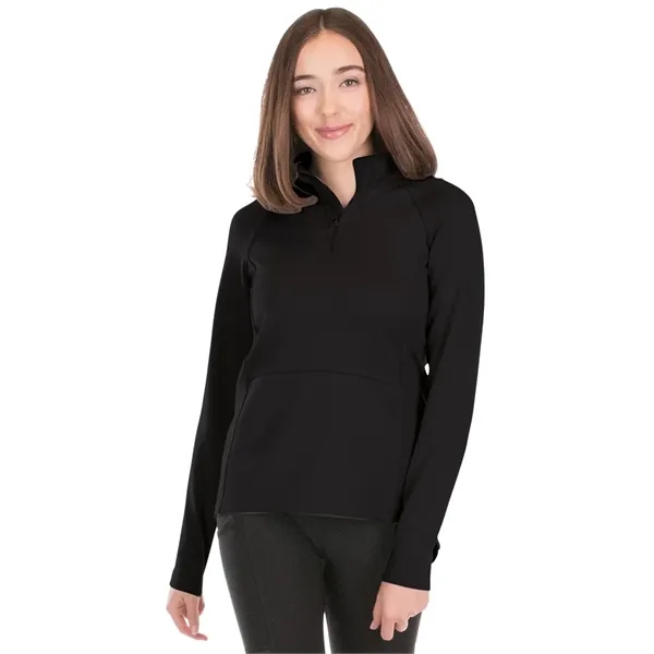 Women's 75/19/6 polyester, rayon and spandex Seaport quarter-zipper pullover sweatshirt.... from ASI 44620 Charles River Apparel