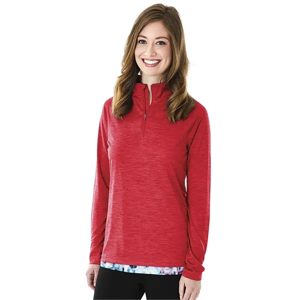 Woman's quarter-zip performance pullover sweater made from 100% polyester jersey.... from ASI 44620 Charles River Apparel