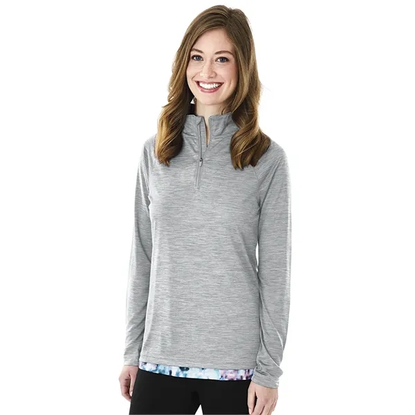 Woman's quarter-zip performance pullover sweater made from 100% polyester jersey.... from ASI 44620 Charles River Apparel