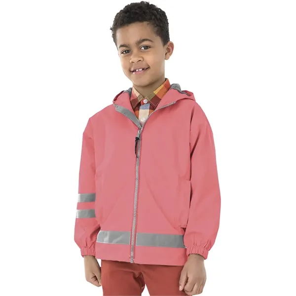Polyurethane and woven child-sized New Englander raincoats.... from ASI 44620 Charles River Apparel