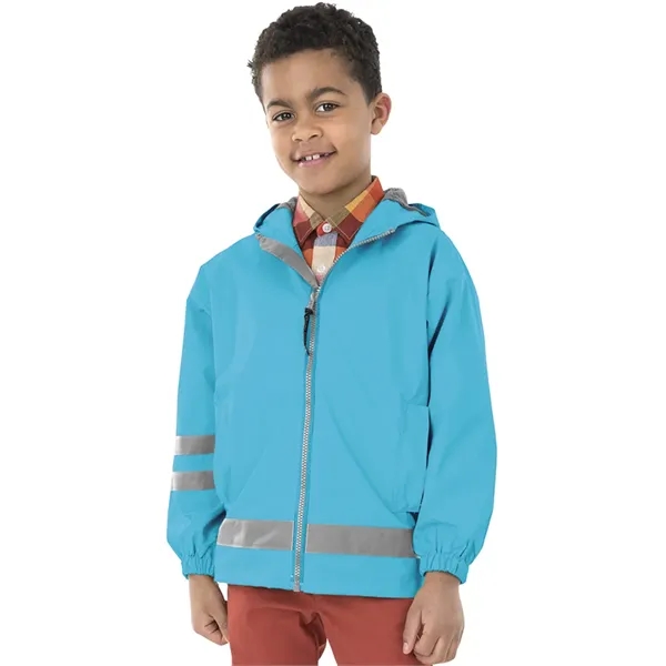 Polyurethane and woven child-sized New Englander raincoats.... from ASI 44620 Charles River Apparel