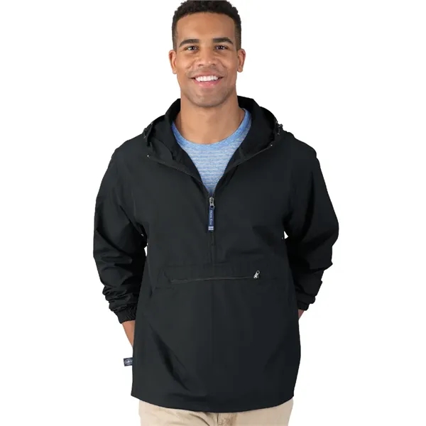 Wind and water-resistant pullover with an extended zipper.... from ASI 44620 Charles River Apparel