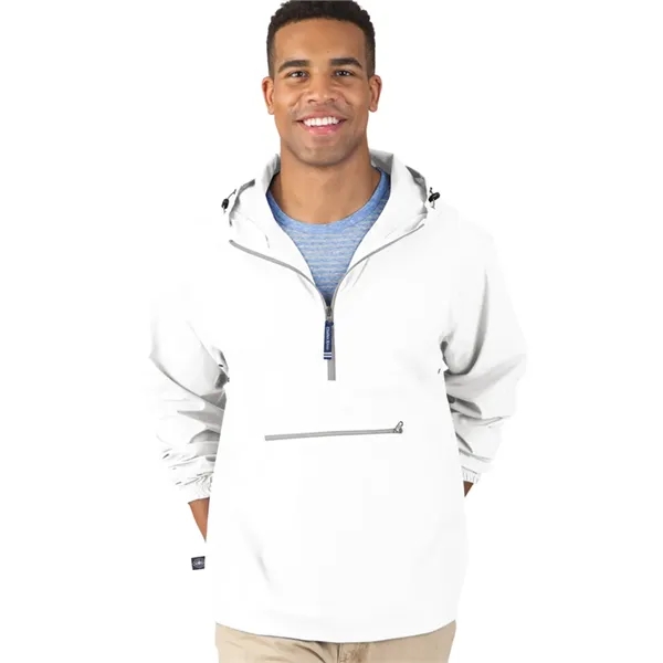 Wind and water-resistant pullover with an extended zipper.... from ASI 44620 Charles River Apparel