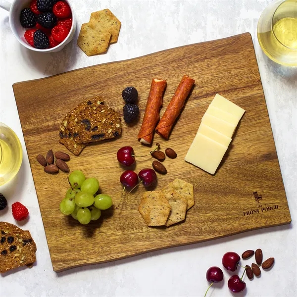 The 13" Acacia Wood Serving & Cutting Board with natural style... from ASI 91565 Totally Bamboo