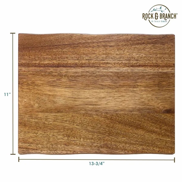 The 13" Acacia Wood Serving & Cutting Board with natural style... from ASI 91565 Totally Bamboo