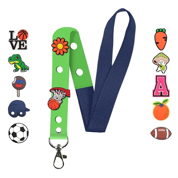 Satin lanyard with holed soft PVC to hold clog charms.... from ASI 30250 AZX Sport USA