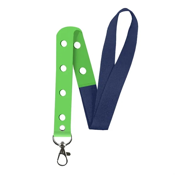 Satin lanyard with holed soft PVC to hold clog charms.... from ASI 30250 AZX Sport USA