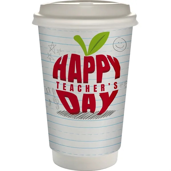 16 oz. Teacher Full Color Paper Cup with Lid... from ASI 30208 A P Specialties / AP Specialties