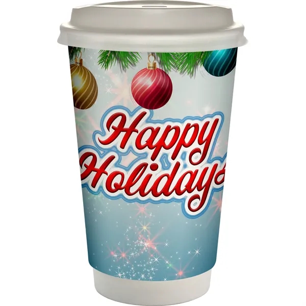 16 oz. Holiday Full Color Paper Cup with Lid... from ASI 30208 A P Specialties / AP Specialties