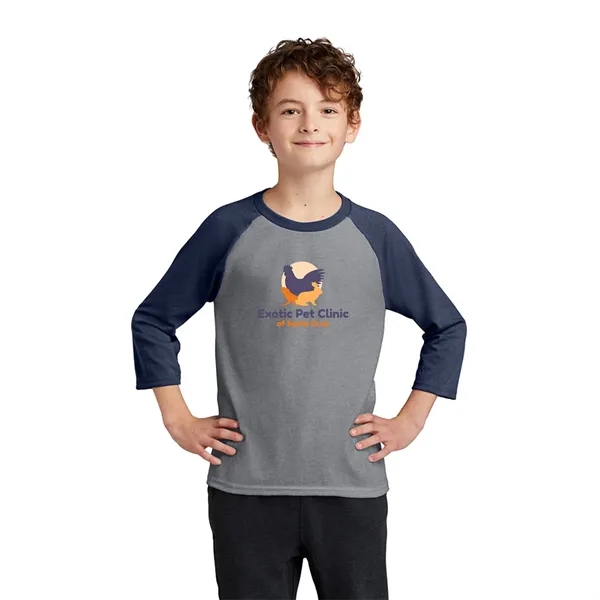 PORT & COMPANY® YOUTH CORE BLEND 3/4-SLEEVE RAGLAN TEE... from ASI 30208 A P Specialties / AP Specialties