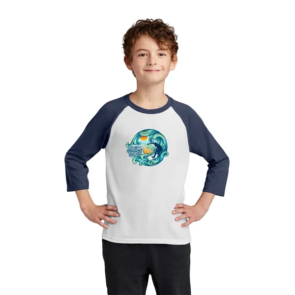 PORT & COMPANY® YOUTH CORE BLEND 3/4-SLEEVE RAGLAN TEE... from ASI 30208 A P Specialties / AP Specialties