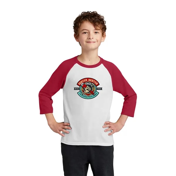 PORT & COMPANY® YOUTH CORE BLEND 3/4-SLEEVE RAGLAN TEE... from ASI 30208 A P Specialties / AP Specialties