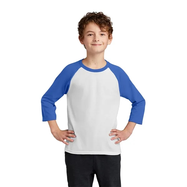 PORT & COMPANY® YOUTH CORE BLEND 3/4-SLEEVE RAGLAN TEE... from ASI 30208 A P Specialties / AP Specialties