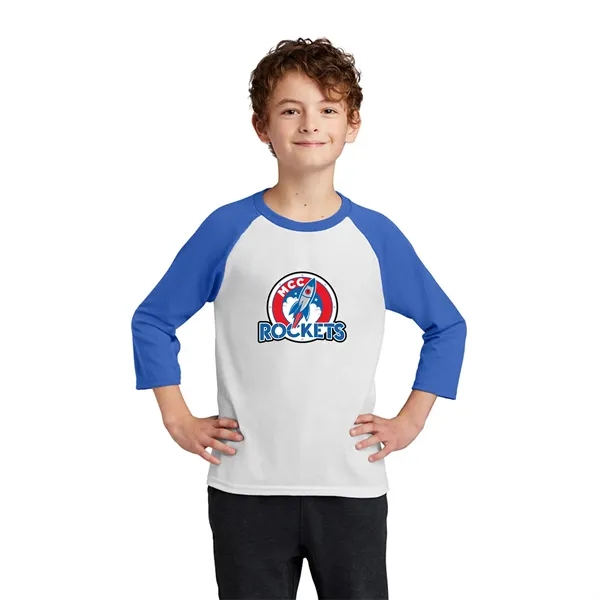 PORT & COMPANY® YOUTH CORE BLEND 3/4-SLEEVE RAGLAN TEE... from ASI 30208 A P Specialties / AP Specialties