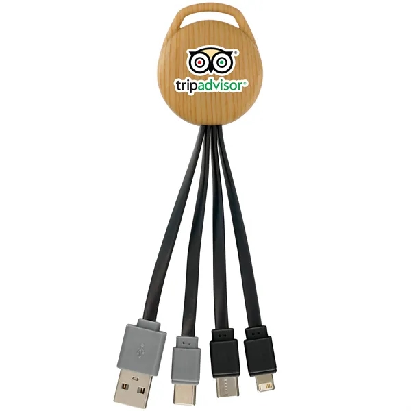 Bamboo Pattern Vivid Dual Input 3-in-1 Charging Cable... from ASI 30208 A P Specialties / AP Specialties