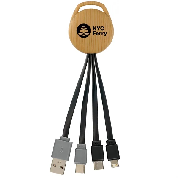 Bamboo Pattern Vivid Dual Input 3-in-1 Charging Cable... from ASI 30208 A P Specialties / AP Specialties
