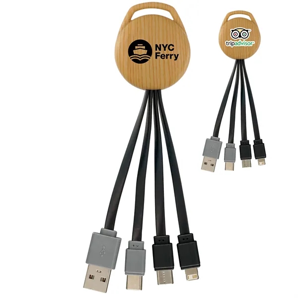 Bamboo Pattern Vivid Dual Input 3-in-1 Charging Cable... from ASI 30208 A P Specialties / AP Specialties