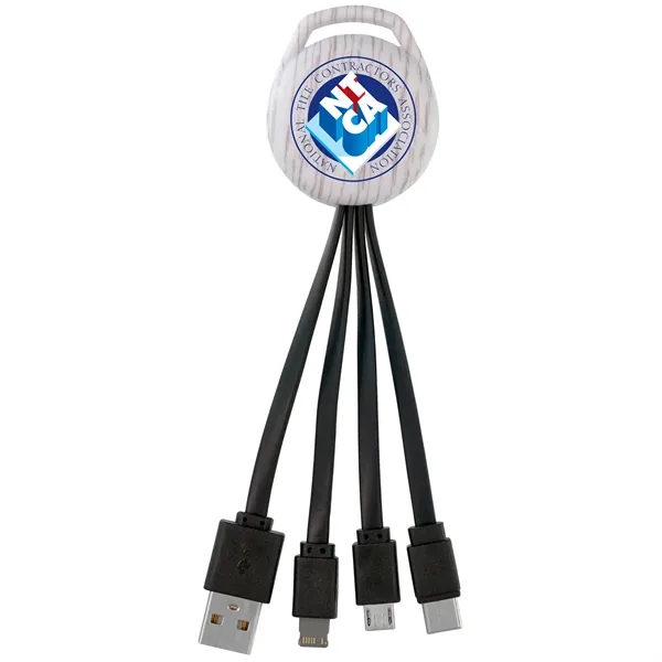 WHITE WOOD VIVID 3-IN-1 CHARGING CABLE... from ASI 30208 A P Specialties / AP Specialties