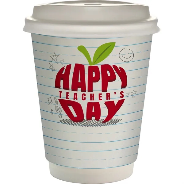 12 oz Teacher Full Color Paper Cup With Lid... from ASI 30208 A P Specialties / AP Specialties