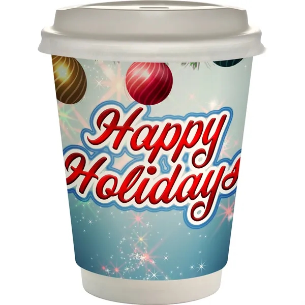 12 oz Holiday Full Color Paper Cup With Lid... from ASI 30208 A P Specialties / AP Specialties