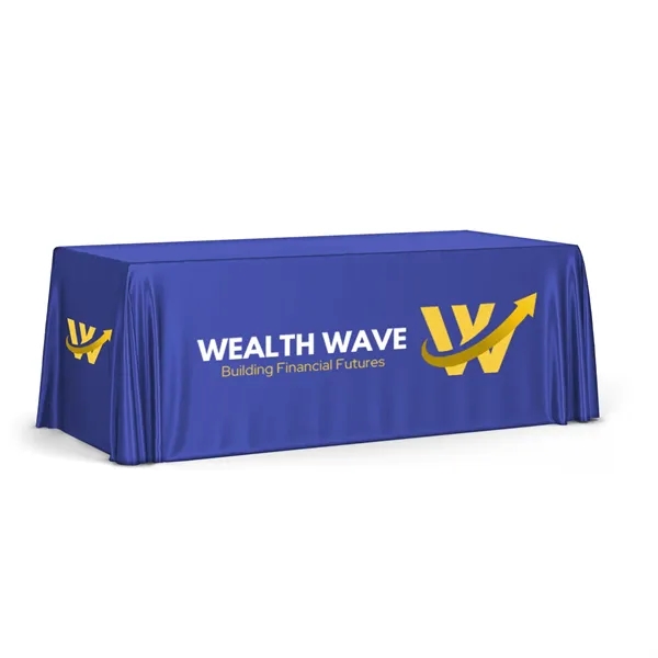 8ft Liquid Repellent Table Cover, Full Coverage - Fully Dye Sublimated... from ASI 94105 Visual Textile Resource