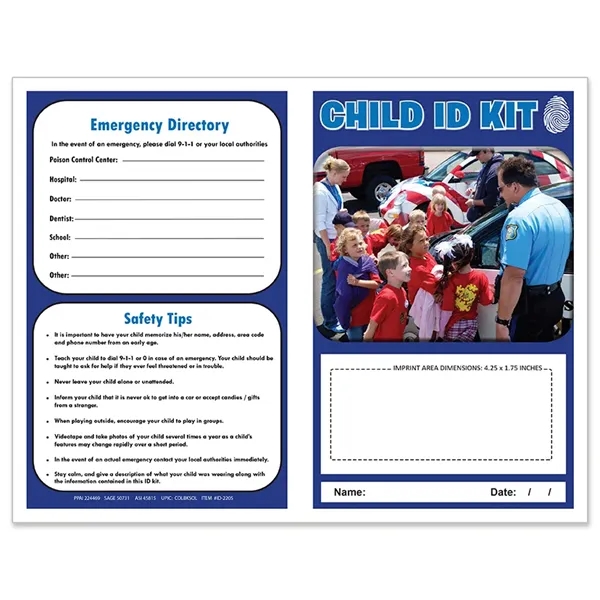 Child ID Kits are folded to 5.5 x 8.25 inches in... from ASI 45815 Coloring Book Solutions / Coloring Book Solutions™ LivRite