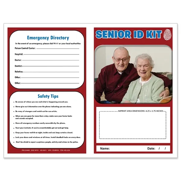 Senior ID Kits are folded to 5.5 x 8.25 inches in... from ASI 45815 Coloring Book Solutions / Coloring Book Solutions™ LivRite