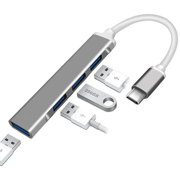 4 Port splitter USB Hub plus 1 color silkscreen imprint on... from ASI 37218 Athena Promo (tm)