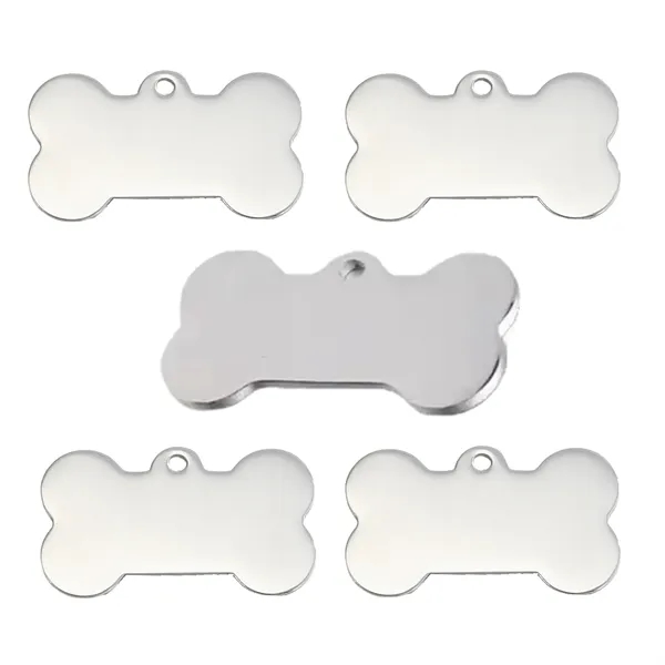 Bone shape silver pet tag made of brass plus laser engraving... from ASI 37218 Athena Promo (tm)