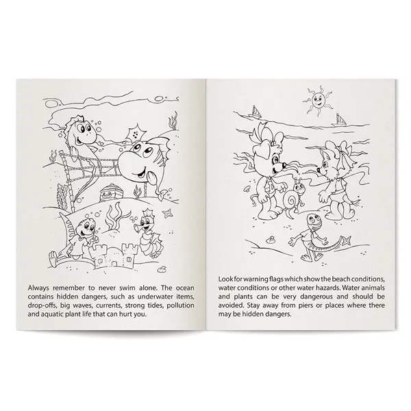 Ocean Safety Awareness coloring book.... from ASI 45815 Coloring Book Solutions / Coloring Book Solutions™