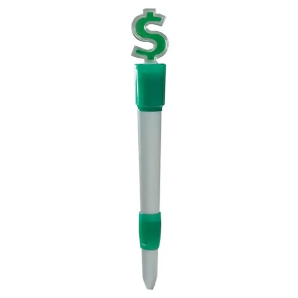 Light up ballpoint pen with dollar sign topper.... from ASI 34415 Alpi International LTD