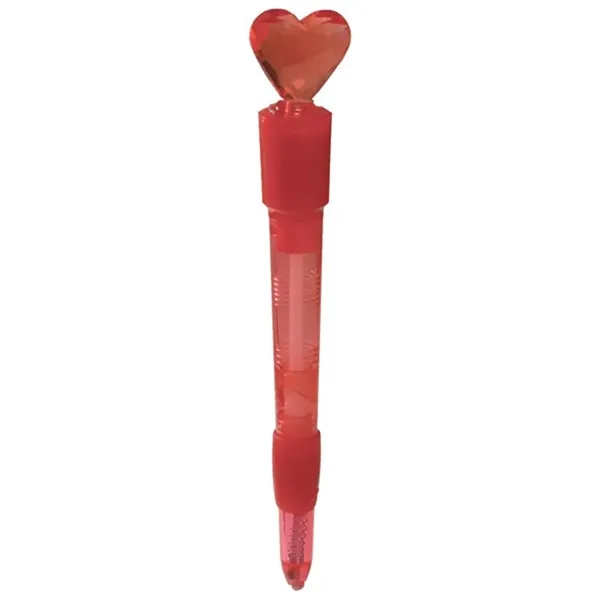 Light-up ballpoint pen with miniature heart topper.... from ASI 34415 Alpi International LTD
